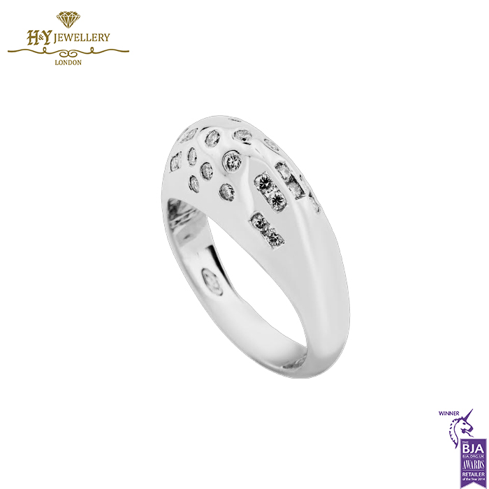 White Gold Brilliant Cut Diamond Ring - 0.44ct-14743