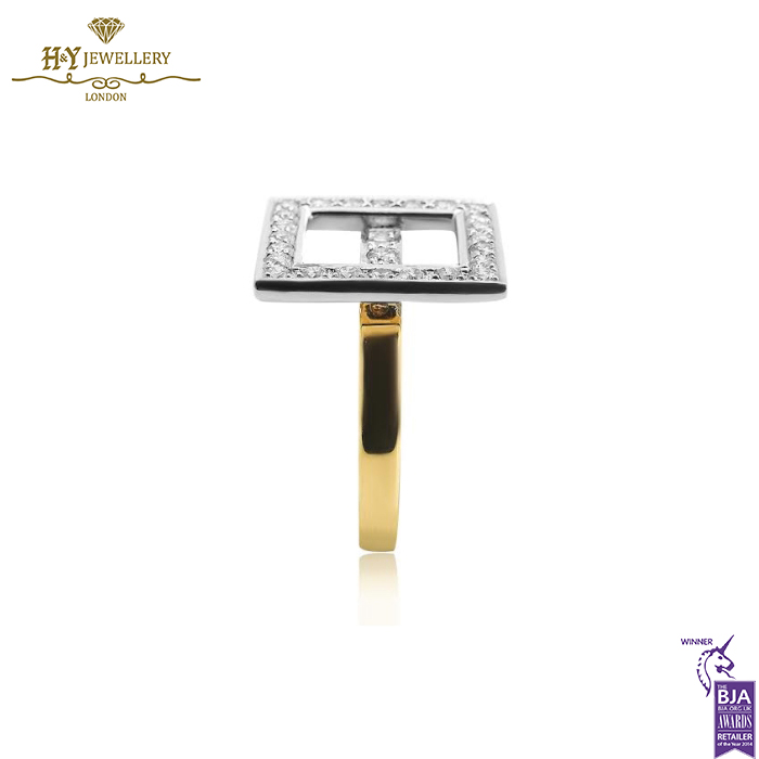 Yellow & White Gold Brilliant Cut Diamond Ring - 0.70ct-14141