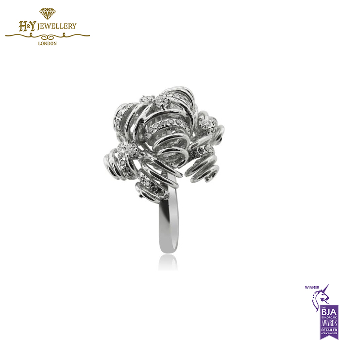 White Gold Brilliant Cut Diamond Ring - 0.88ct-14144