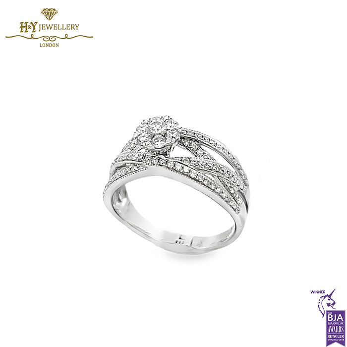 White Gold Brilliant Cut Diamond Ring - 0.64ct-17146