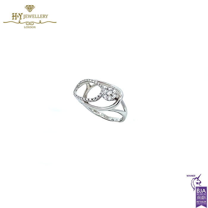 White Gold Brilliant Cut Diamond Ring - 0.41ct-17780