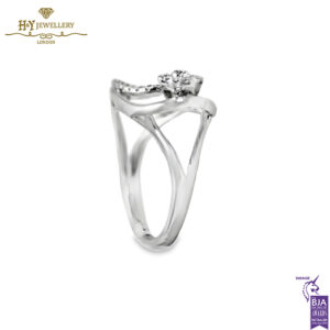 White Gold Brilliant Cut Diamond Ring - 0.41ct-14243