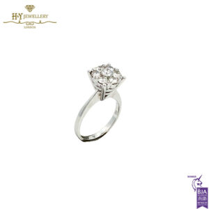 White Gold Brilliant Cut Diamond Engagement Ring - 0.98ct-17558