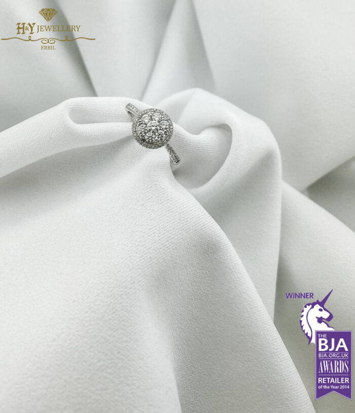 White Gold Brilliant Cut Diamond Engagement Ring - 0.55ct-10047