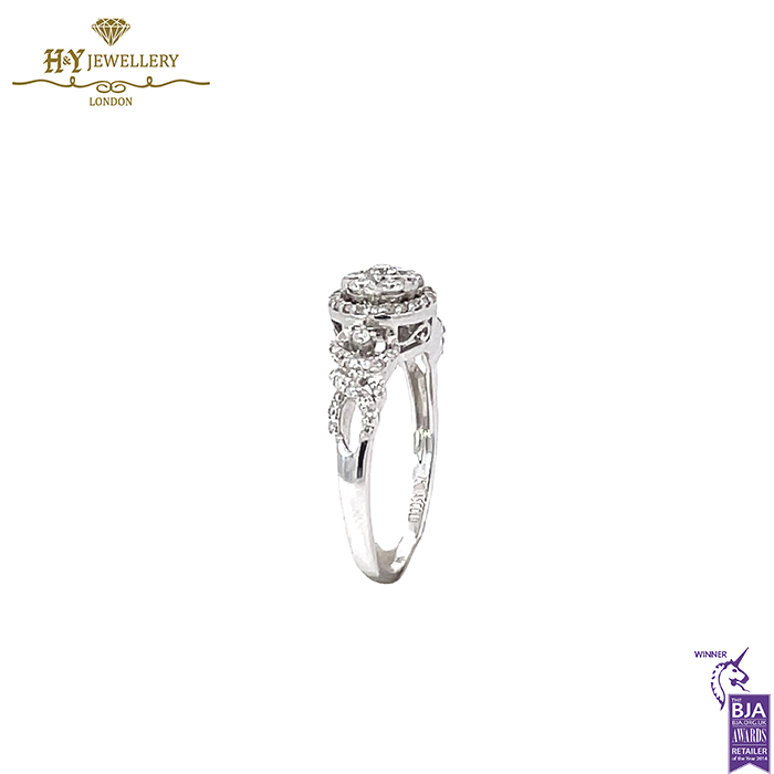 White Gold Brilliant Cut Diamond Engagement Ring - 0.53ct-15534