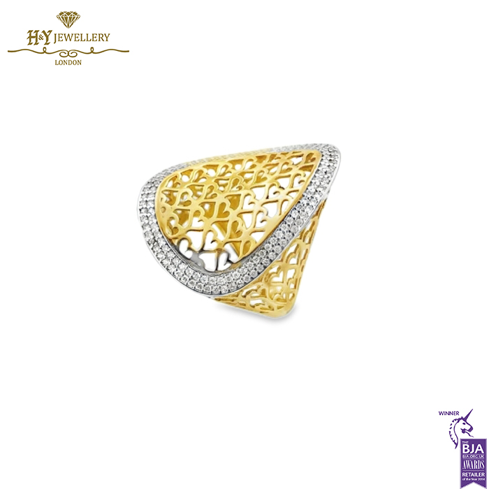 Yellow Gold Brilliant Cut Diamond Heart Shape Ring - 0.80ct-14344