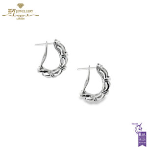 White Gold Princess Cut Diamonds Hoop Earrings - 1.02ct-14455