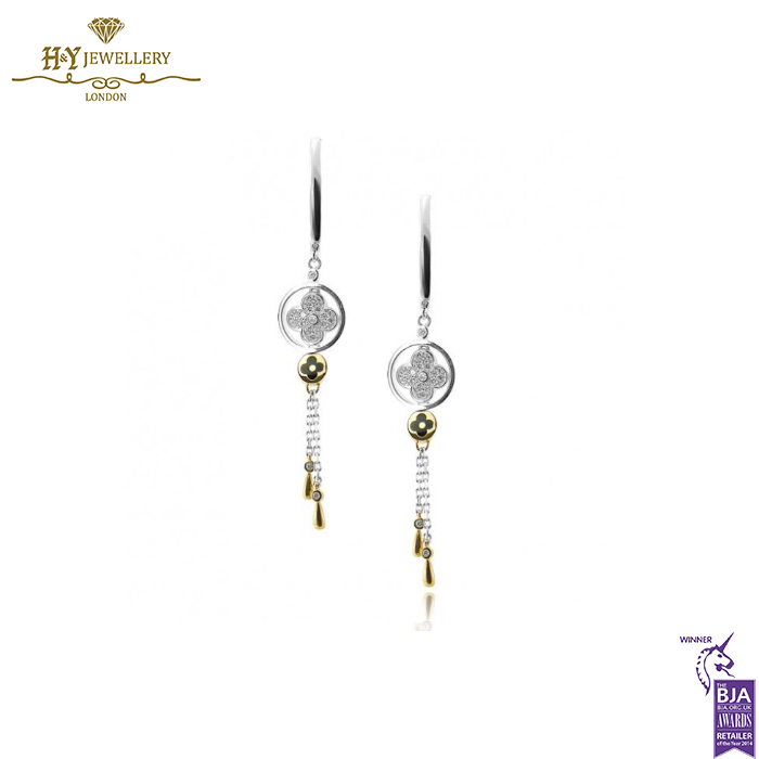 White Gold Brilliant Cut Diamond Drop Earrings - 0.26ct-0