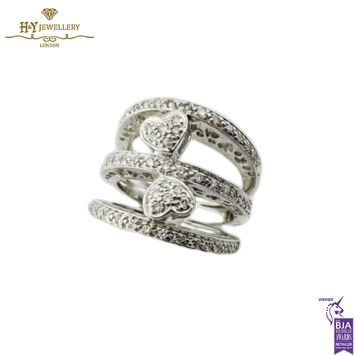 White Gold Brilliant Cut Diamond Ring - 0.62ct-14073