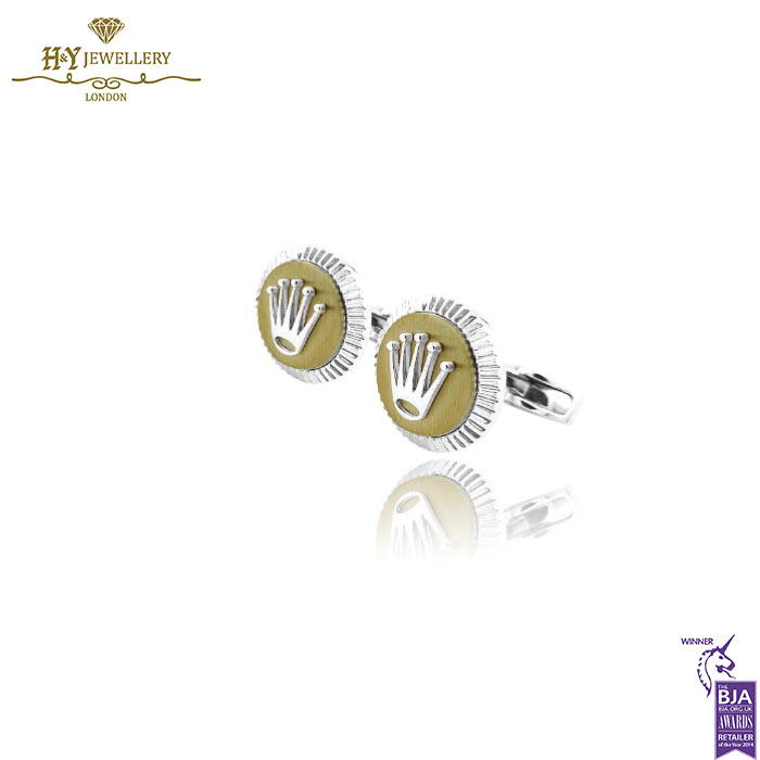 Rolex Design Matt Gold Finish Cufflinks -13696