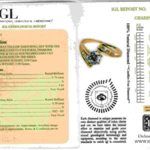 Yellow Gold Brilliant Cut Diamond Ring - 0.96ct-9849