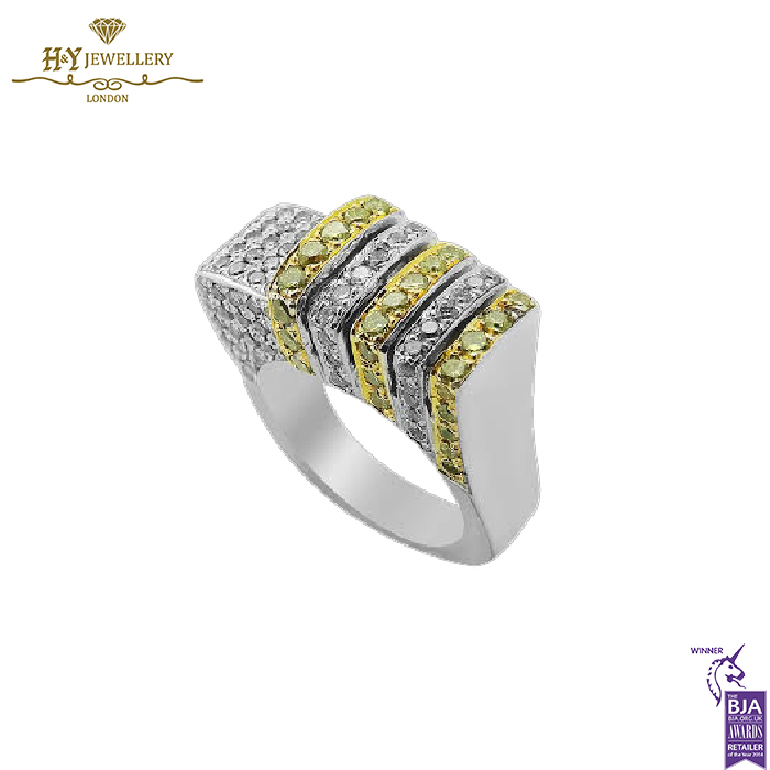 White & Yellow Gold with Fancy and White Brilliant Cut Diamond Ring - 2.01ct-14737