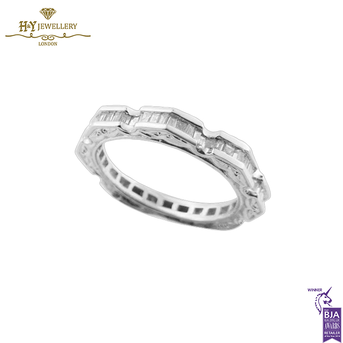 White Gold Baguette Cut Diamond Ring - 0.77ct-14085