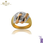 Yellow, Rose & White Gold Brilliant Cut Diamond Ring - 0.56ct-0