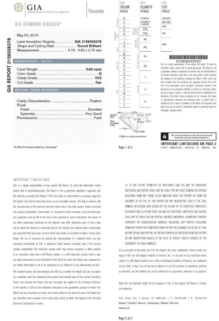 White Gold Brilliant Cut Diamond Ring - 0.40ct-11788