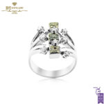 White Gold Brilliant Cut Colorless & Fancy Diamond Ring - 0.31ct-0