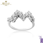 White Gold Brilliant Cut Diamond Zigzag Ring - 0.22ct-0