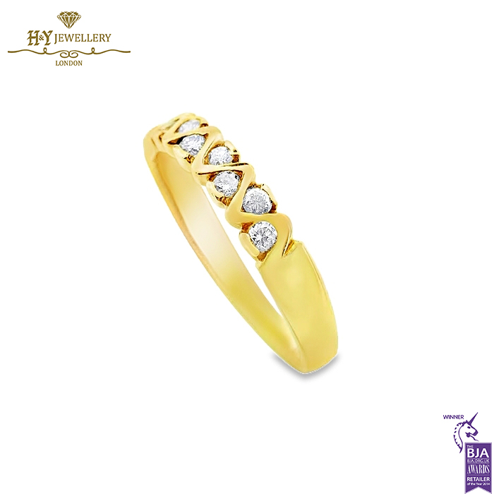 Yellow Gold Brilliant Cut Diamond Ring - 0.21ct-14300