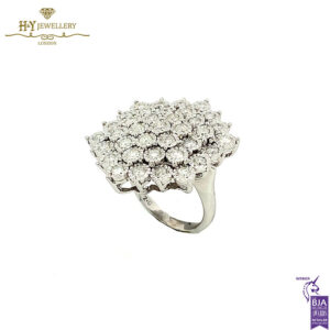 White Gold Brilliant Cut Diamond Flower Shape Ring - 2.00ct-17786
