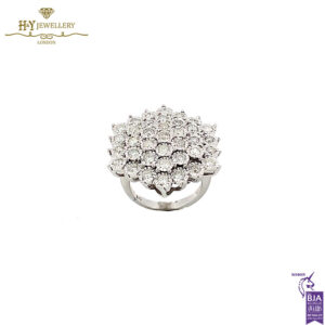 White Gold Brilliant Cut Diamond Flower Shape Ring - 2.00ct-17785