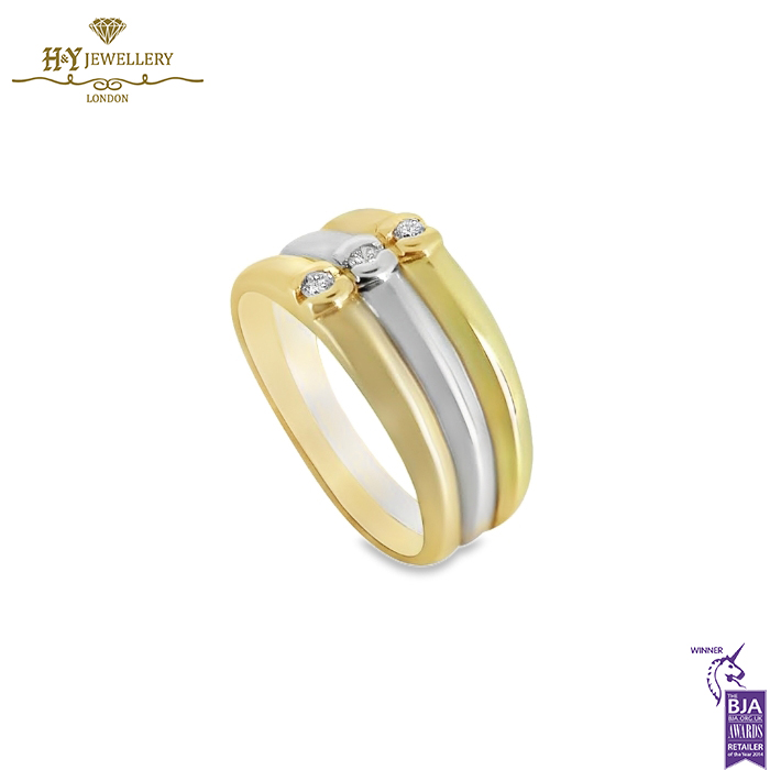 Multi Color Gold Brilliant Cut Diamond Ring - 0.10ct-14286