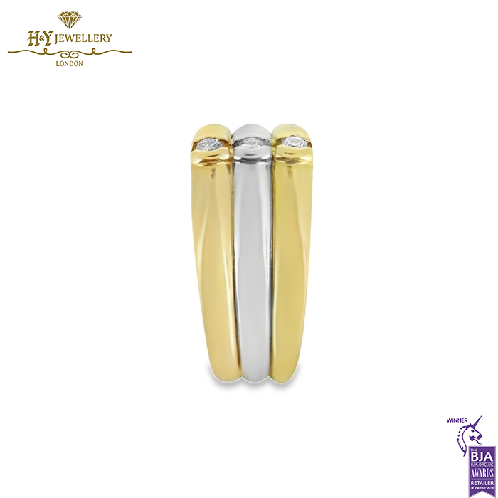 Multi Color Gold Brilliant Cut Diamond Ring - 0.10ct-14287