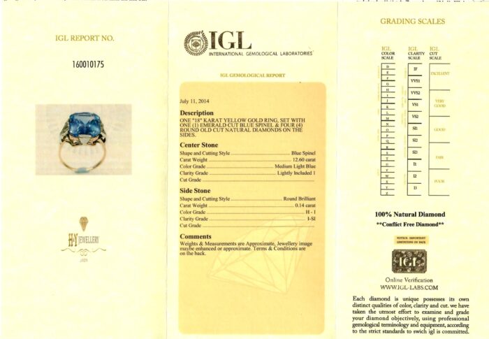 Yellow & White Gold Radiant Cut Vintage Spinel & Brilliant Cut Diamond Ring - 12.60ct-11786