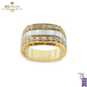 Yellow & White Gold Round Brilliant Cut Ring - 0.33ct-0