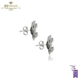 White Gold Brilliant Cut Diamond Earrings - 1.49ct-14440