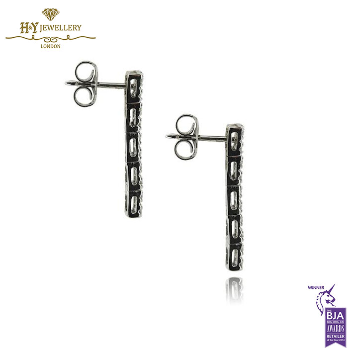 White Gold Brilliant Cut Diamond Earrings - 0.41ct-15307