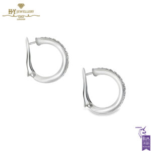 White Gold Brilliant Cut Diamond Hoop Earrings - 0.25ct-14460
