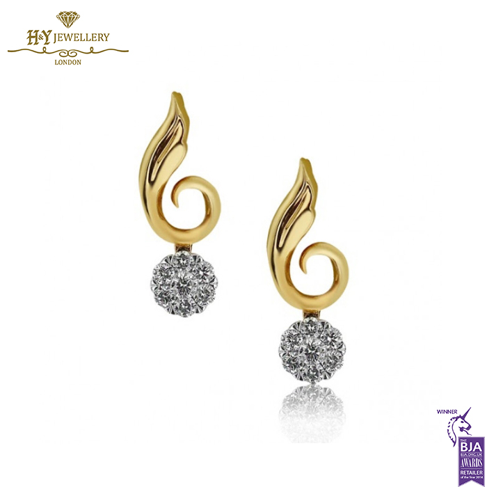 Rose Gold Brilliant Cut Diamond Earrings - 0.30ct-0