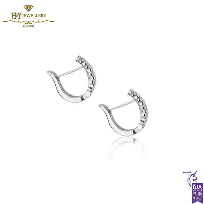 White Gold Brilliant Cut Diamond Earrings - 0.89ct-14523