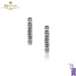 White Gold Brilliant Cut Diamond Earrings - 0.89ct-0