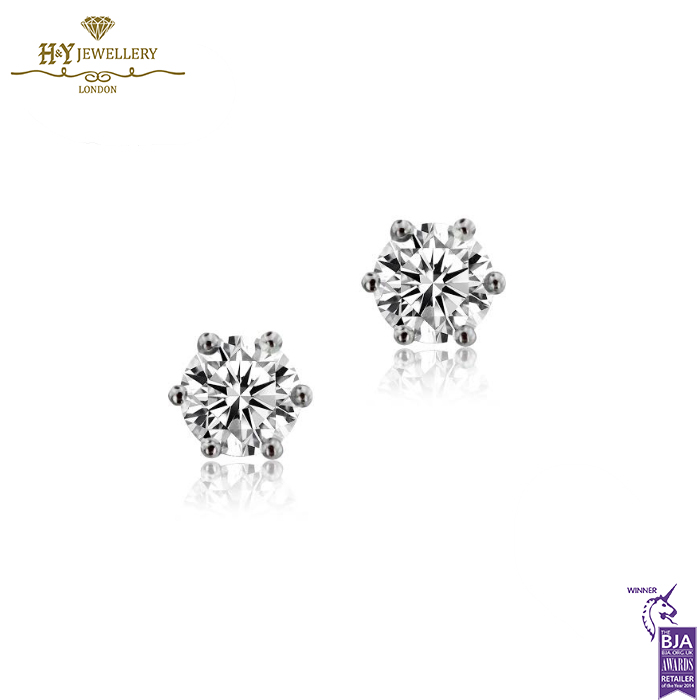 White Gold Brilliant Cut Diamond Earrings -1.44ct-0