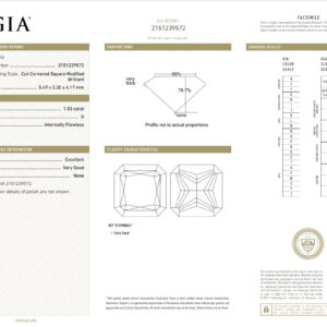 White Gold Square & Round Brilliant Cut Diamond Ring - 1.44ct-10788