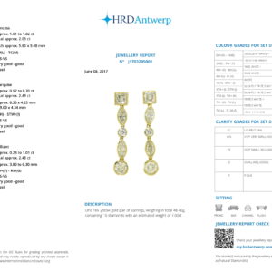 Yellow Gold Mixed Cut Diamond Earrings - 7.00ct -4180