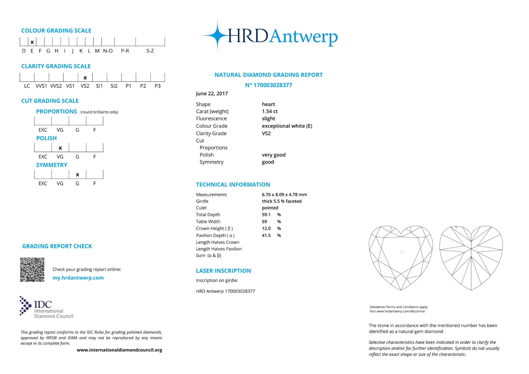 White Gold Heart Cut & Brilliant Cut Diamond Engagement Ring - 2.04ct-9678