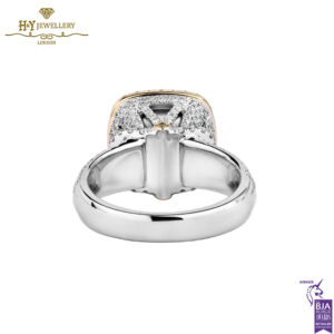 White Gold Brilliant & Cushion Cut Fancy Yellow Diamond Ring - 4.55ct -13824