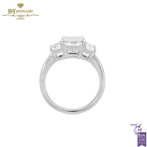White Gold Emerald Cut Diamond Ring - 3.13ct-13840