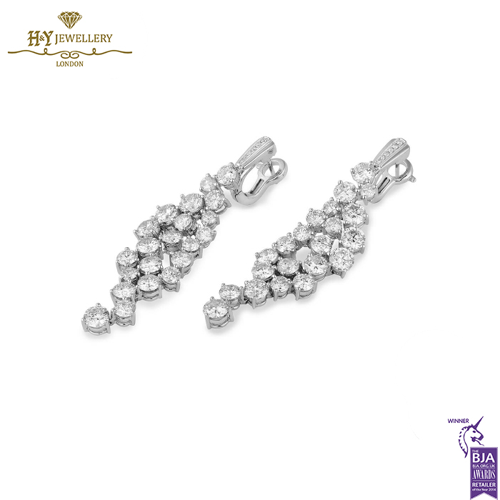 White Gold Brilliant Cut Diamond Earrings - 10.38ct-14430
