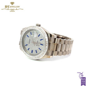 Rolex Day-Date White Gold with Aftermarket Diamond & Sapphires - ref 218239-15750