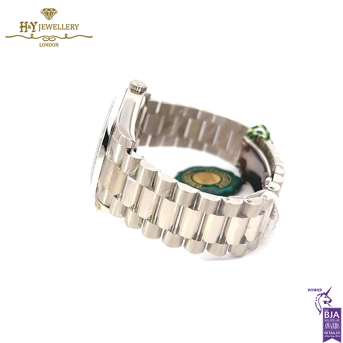 Rolex Day-Date White Gold with Aftermarket Diamond & Sapphires - ref 218239-15753