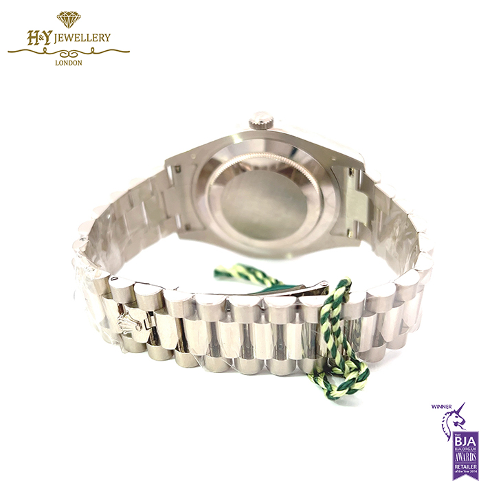 Rolex Day-Date White Gold with Aftermarket Diamond & Sapphires - ref 218239-15754