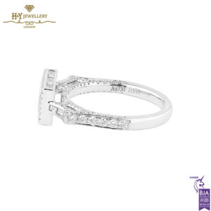 White Gold Baguette Cut & Brilliant Cut Diamond Ring - 1.76ct-13849