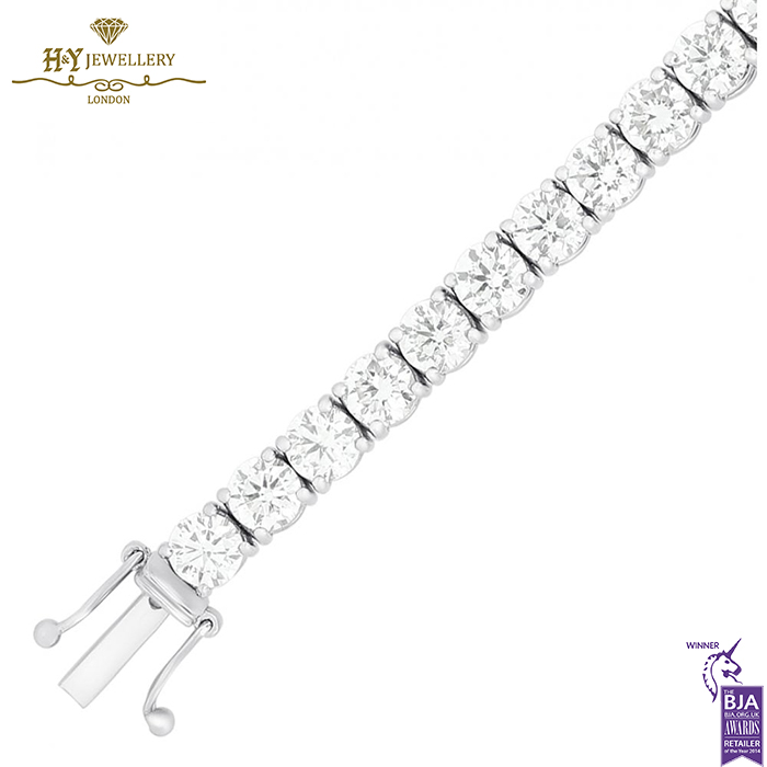 White Gold Brilliant Cut Diamond Tennis Bracelet - 6.15ct-17167