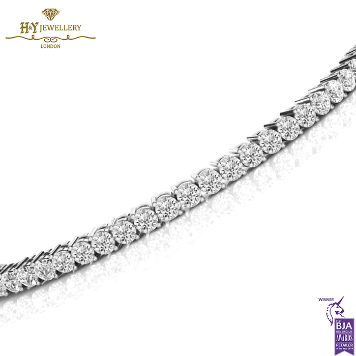 White Gold Brilliant Cut Diamond Tennis Bracelet - 10.39ct-17131