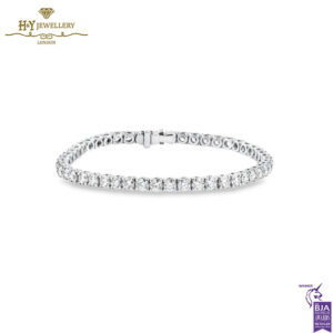 White Gold Brilliant Cut Diamond Tennis Bracelet - 6.67ct-0