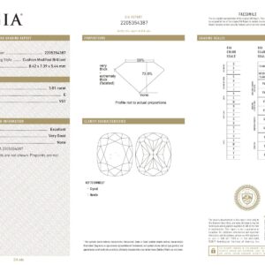 White Gold Cushion Cut & Brilliant Cut Diamond Ring - 3.51ct-13813