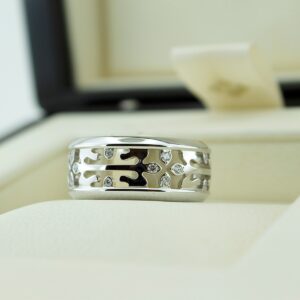 White Gold Brilliant Cut Diamond Patek Philippe Calatrava Ring - 0.22ct-17168